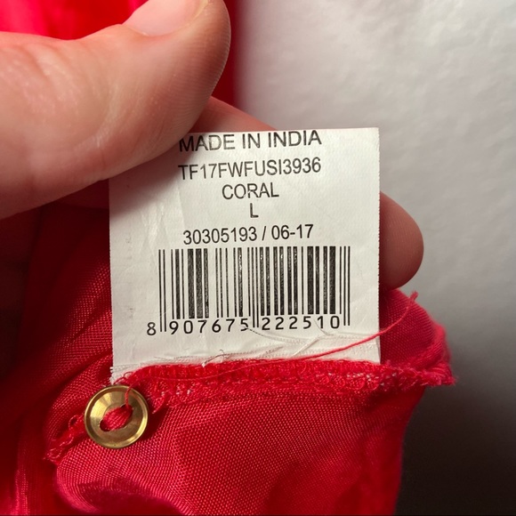 Pakistani Designer Ethnic By Outfitters Kurta Fusion Coral Pink Large Asymmetric - Picture 7 of 10